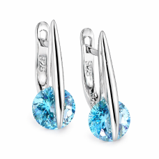 сребърни обеци с аквамарин