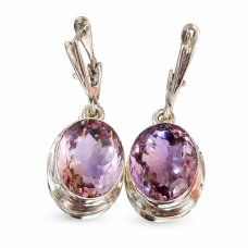 сребърни обеци - аметист