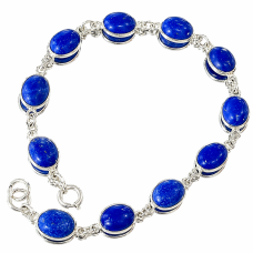  сребърна гривна - лапис лазули