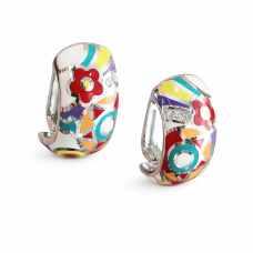 сребърни обеци с емайл