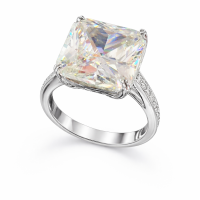 Сребърен пръстен -мойсанит