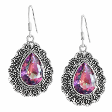 сребърни обеци с мистик топаз